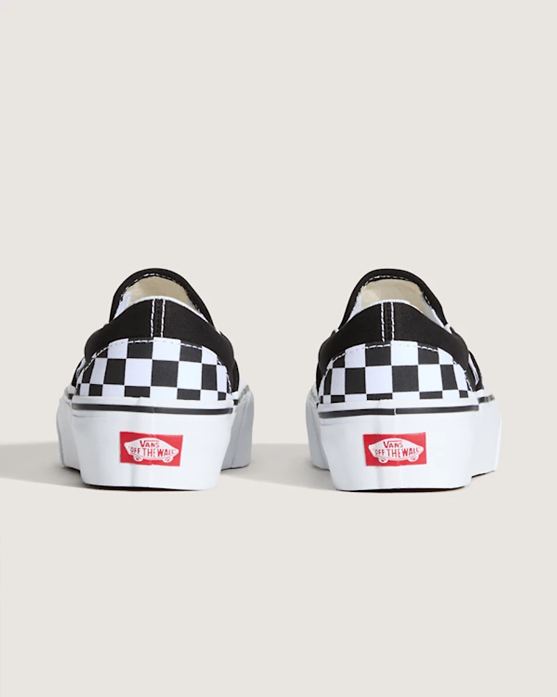 Classic Slip-On Platform Checkerboard Shoe