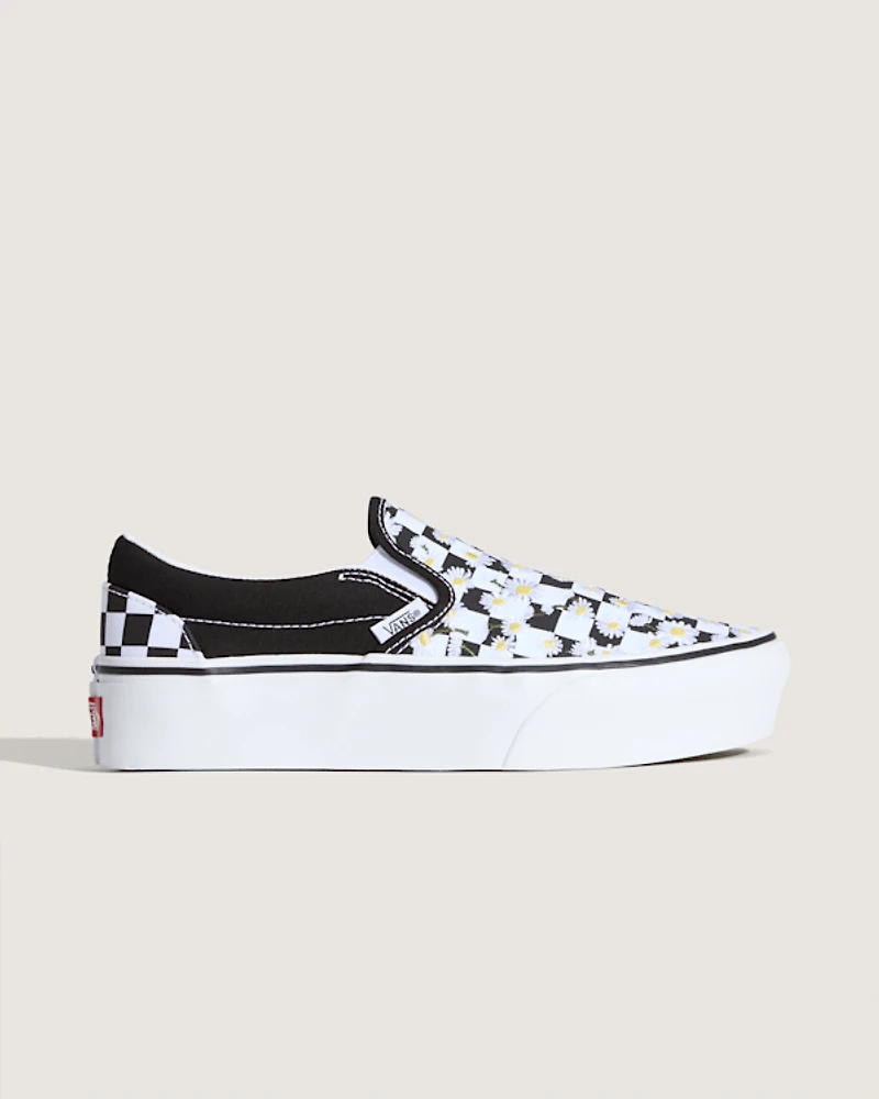 Classic Slip-On Platform Checkerboard Shoe