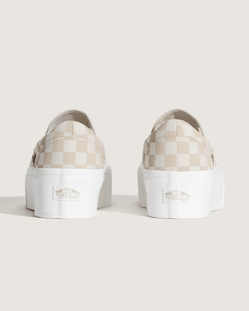 Classic Slip-On Platform Checkerboard Shoe