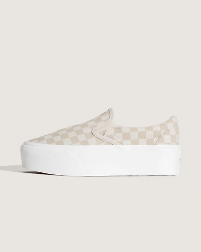 Classic Slip-On Platform Checkerboard Shoe