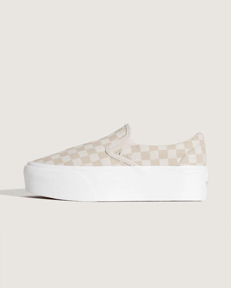 Classic Slip-On Platform Checkerboard Shoe