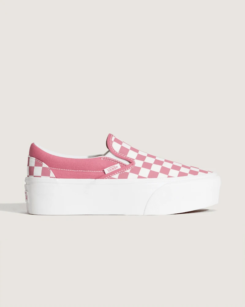 Classic Slip-On Platform Checkerboard Shoe