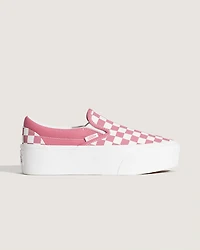 Classic Slip-On Platform Checkerboard Shoe
