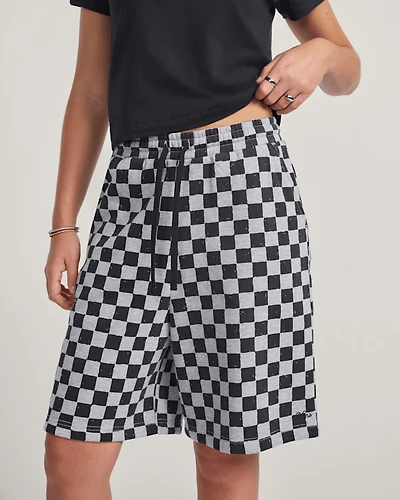 Checkerboard Fleece Shorts
