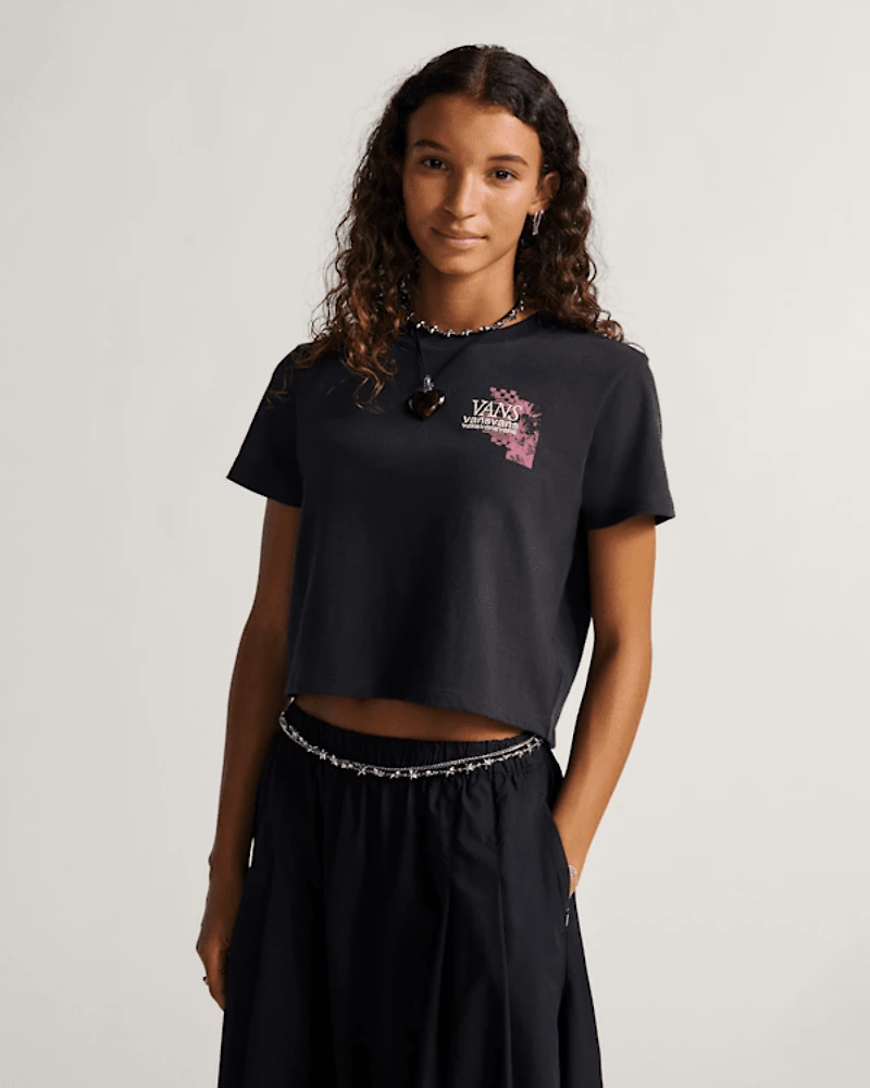 Negative Floral Crop T-Shirt