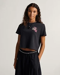 Negative Floral Crop T-Shirt