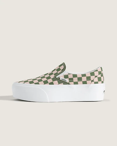 Classic Slip-On Platform Checkerboard Shoe