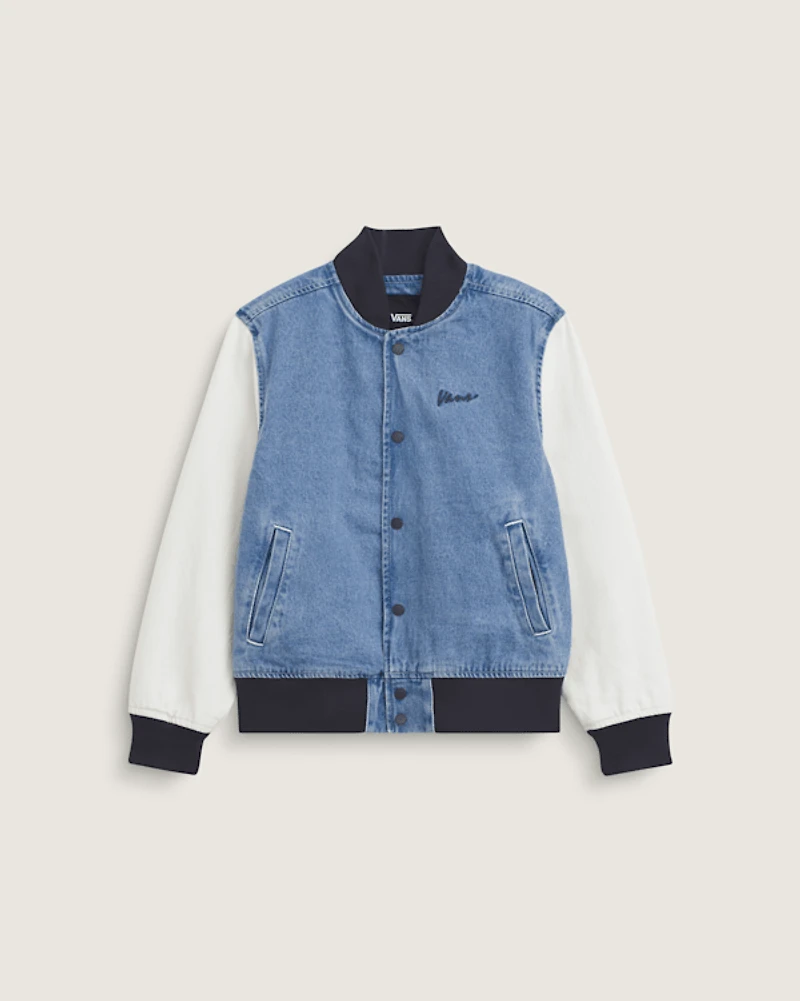 Kids Denim Baseball Jacket