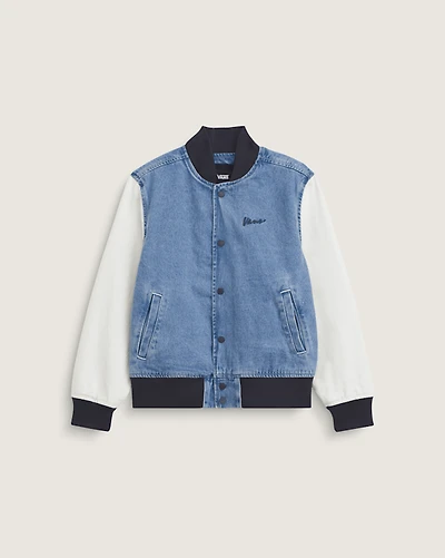 Kids Denim Baseball Jacket