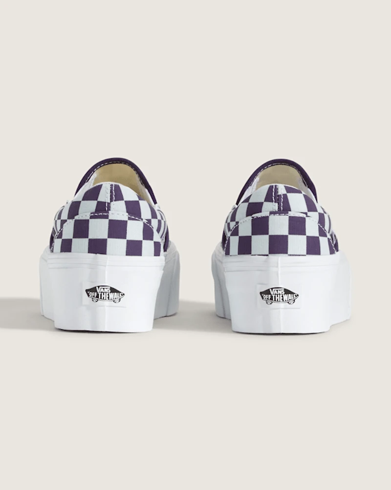 Classic Slip-On Platform Checkerboard Shoe