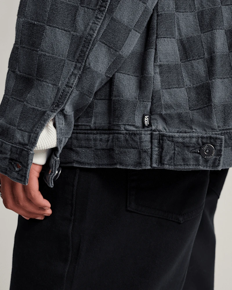 Pitstop Checkered Station Denim Jacket