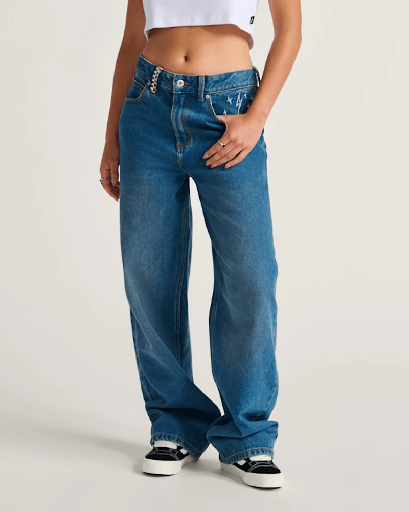 Sirelle Embroidered Denim Pants