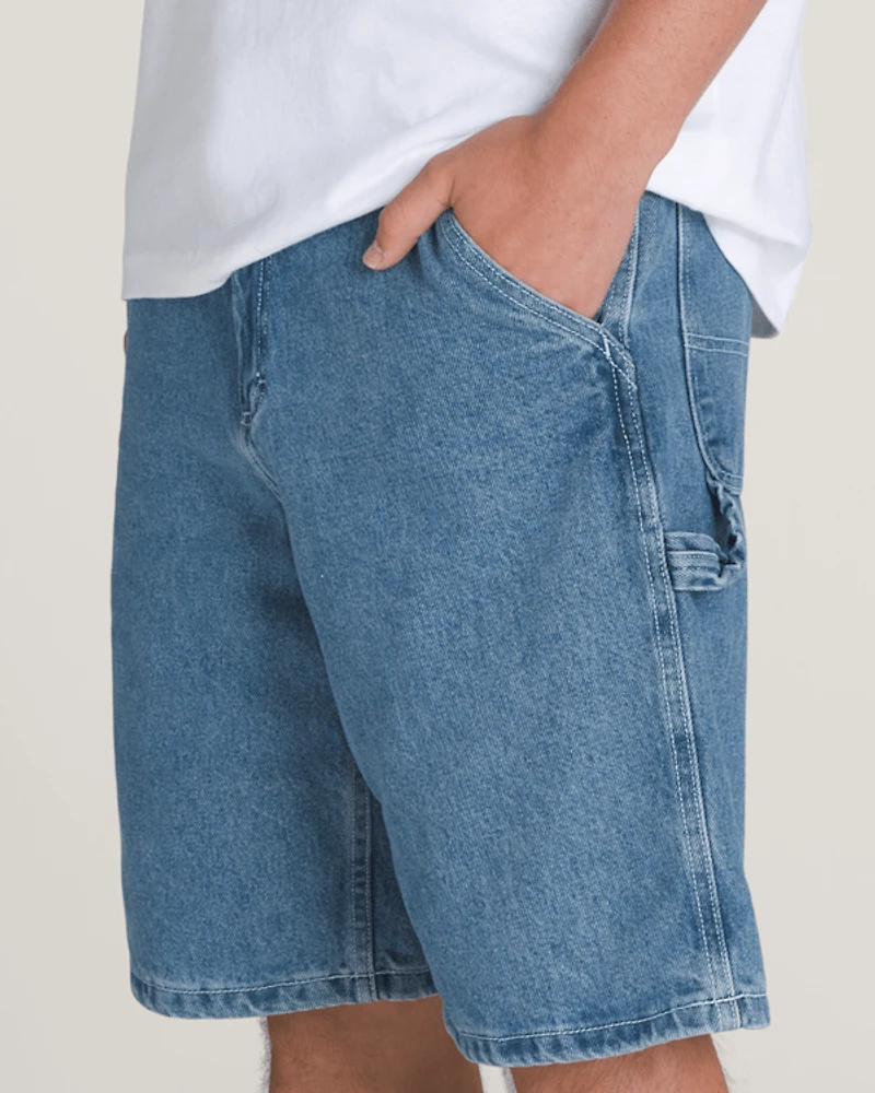 Drill Chore Loose Denim Shorts