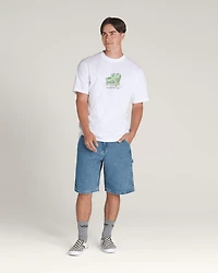 Drill Chore Loose Denim Shorts