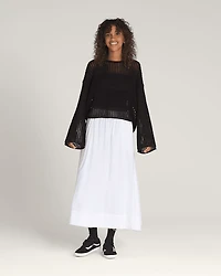 Mila Open Knit Crop Crew Sweater