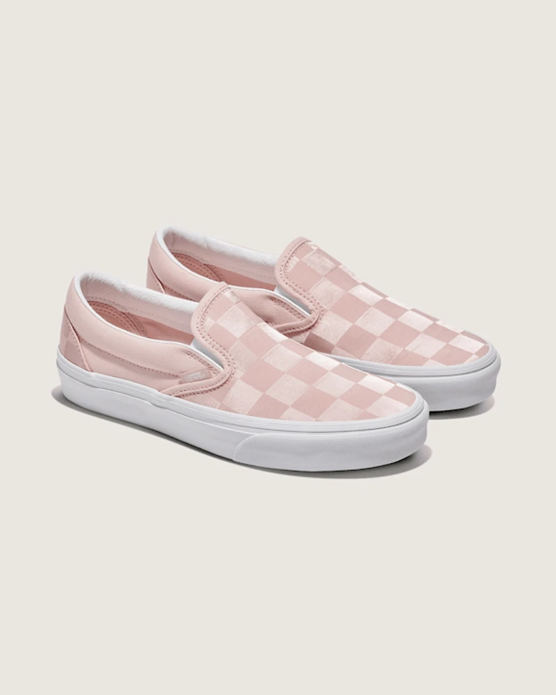 Classic Slip-On Checkerboard Satin Shoe