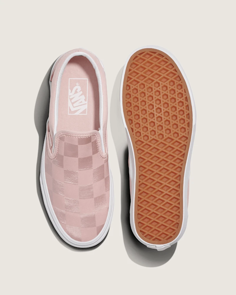 Classic Slip-On Checkerboard Satin Shoe