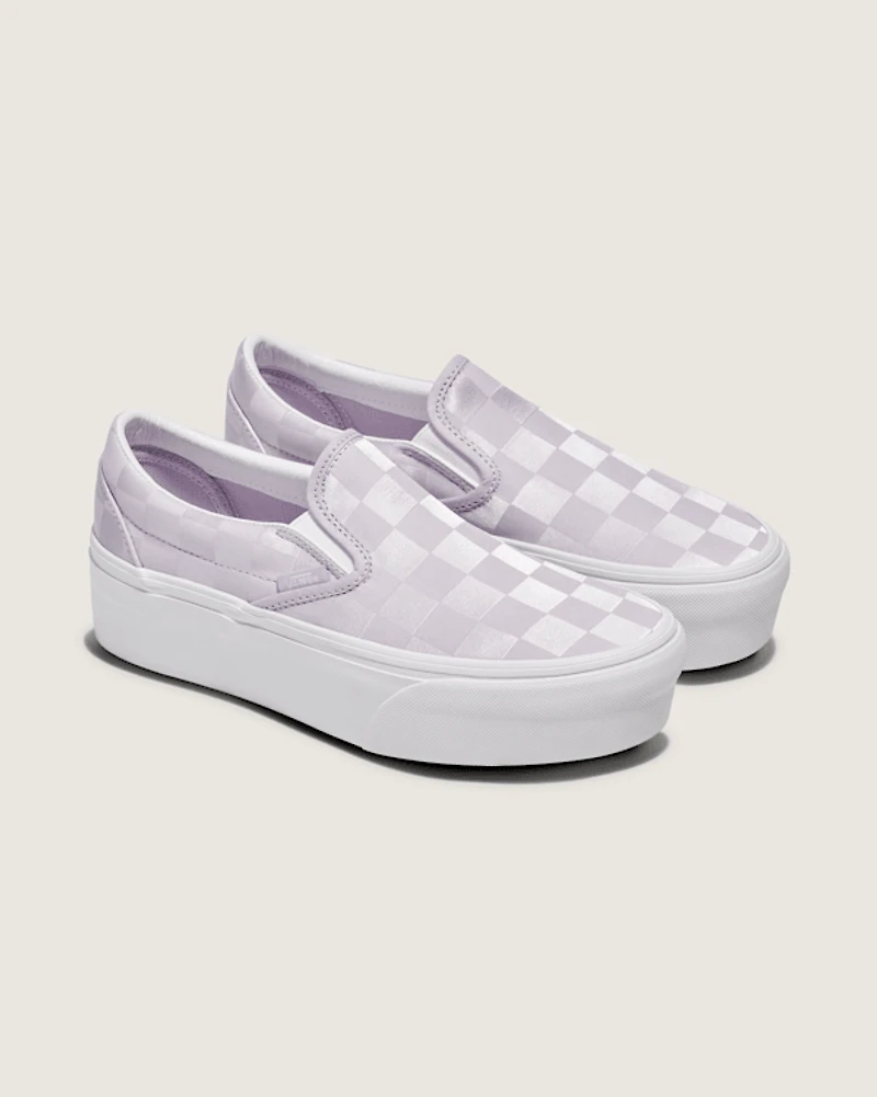 Classic Slip-On Stackform Checkerboard Shoe