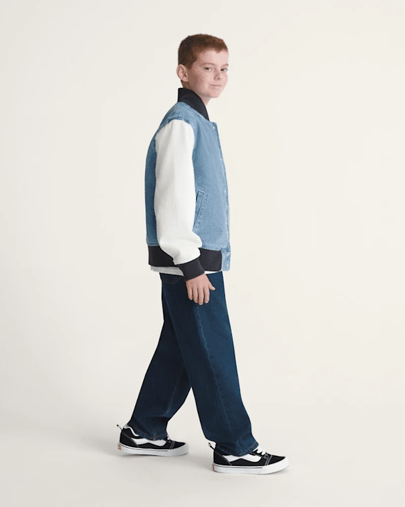 Kids Denim Baseball Jacket