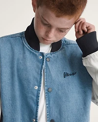 Kids Denim Baseball Jacket