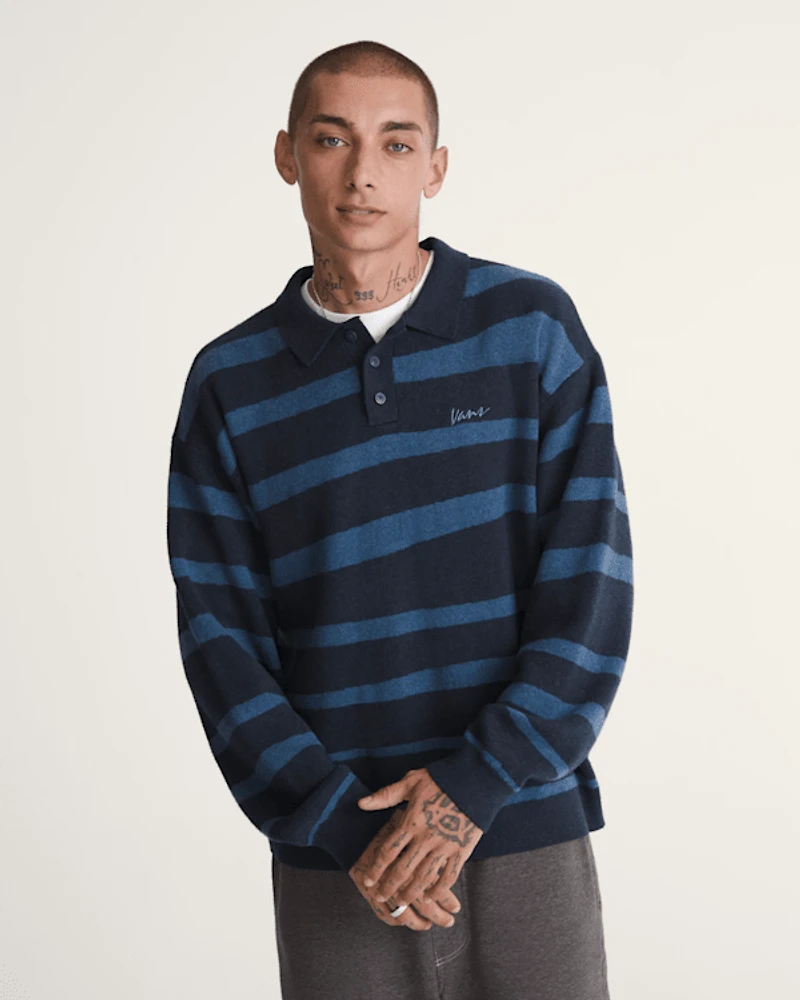 Davis Stripe Polo Sweater