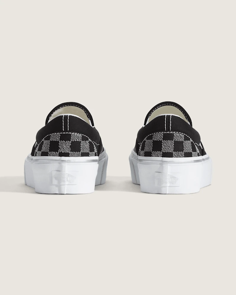 Classic Slip-On Platform Checkerboard Shoe