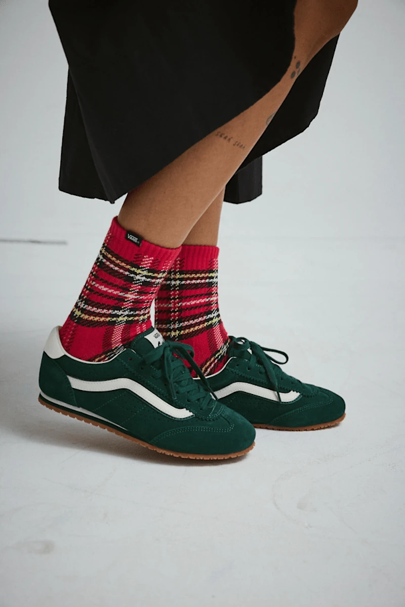 Drop V Plaid Half Crew Socks