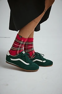 Drop V Plaid Half Crew Socks