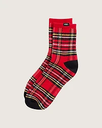 Drop V Plaid Half Crew Socks