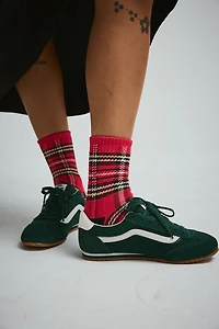 Drop V Plaid Half Crew Socks
