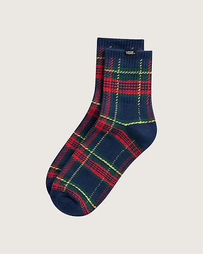 Drop V Plaid Half Crew Socks