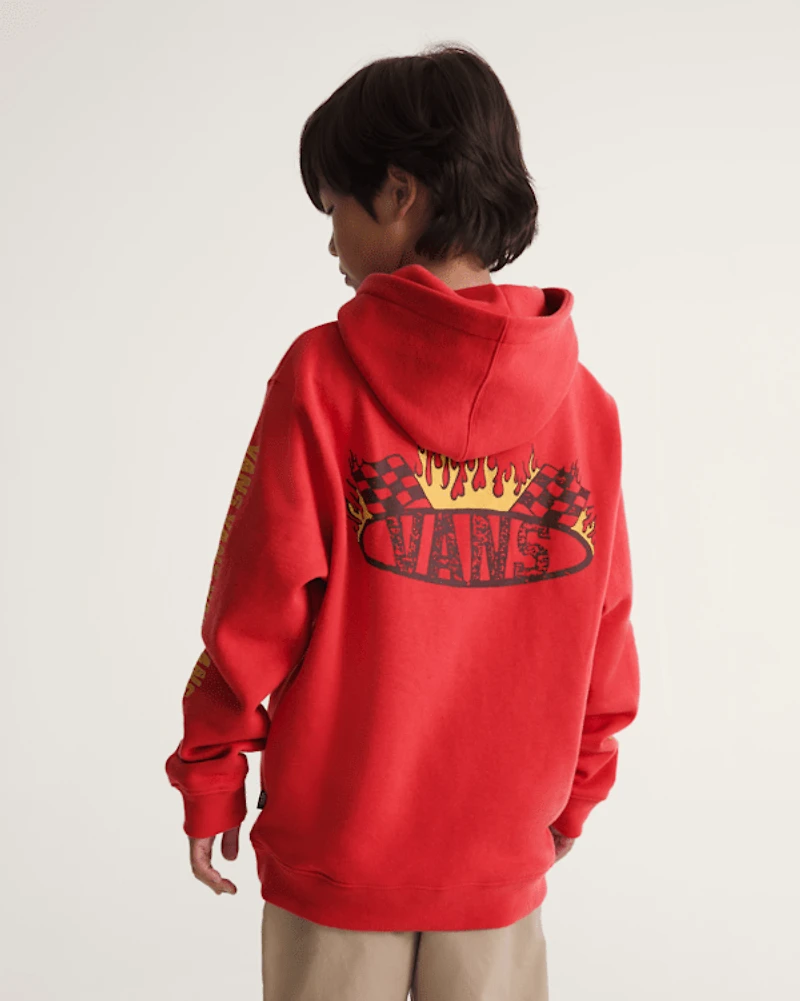 Kids Racing Flames Pullover Hoodie