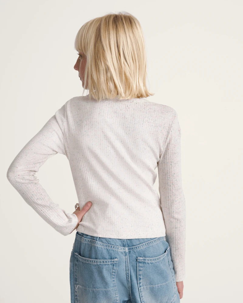 Kids Teri Confetti Rib Long Sleeve Shirt