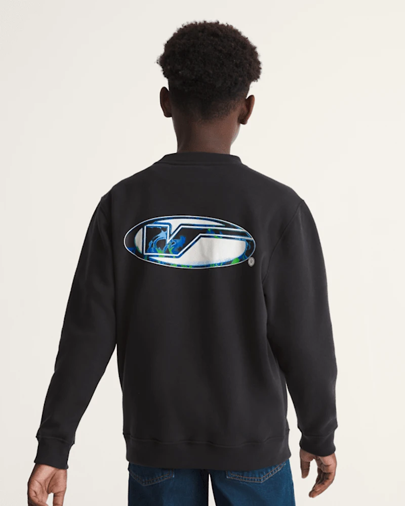 Kids Bevel Flame Crew Sweatshirt