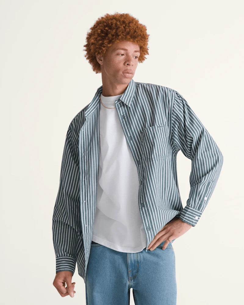 Premium Dobby Stripe Long Sleeve Shirt
