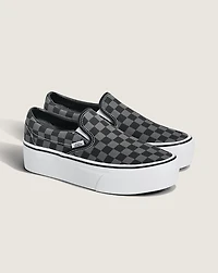 Classic Slip-On Platform Checkerboard Shoe