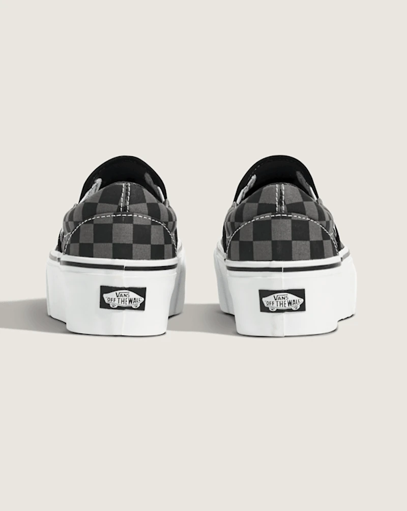 Classic Slip-On Platform Checkerboard Shoe