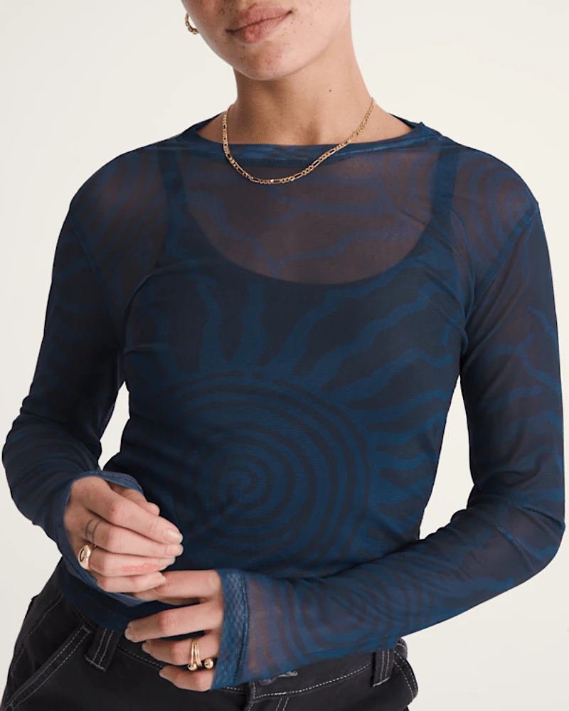 Ludlow Mesh Long Sleeve Top