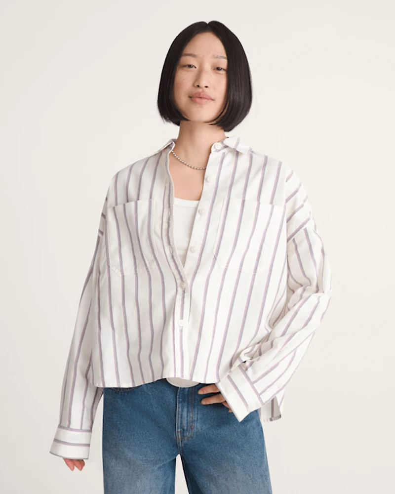 Long Sleeve Boxy Oxford Shirt