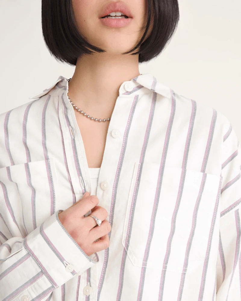 Long Sleeve Boxy Oxford Shirt