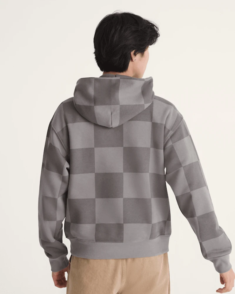 Stretch Logo Checkerboard Pullover Hoodie