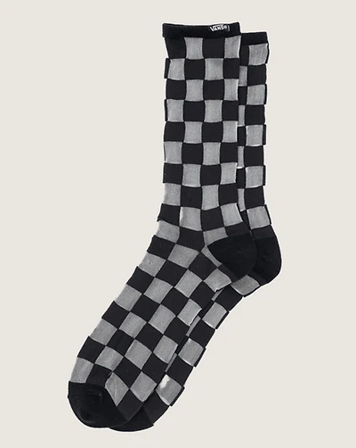 Checkerboard Hazy Sheer Crew Socks