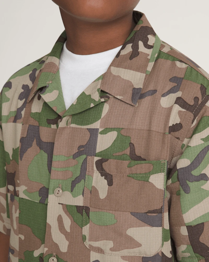 Kids Checkerboard Camp Shirt