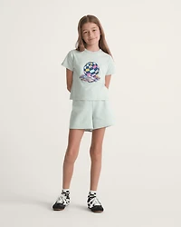 Kids Script Fleece Short