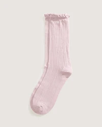 Pointelle Crew Socks