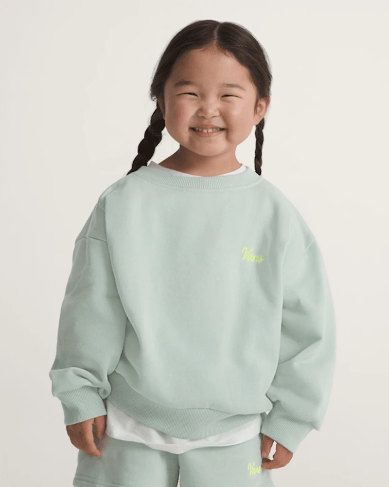 Little Kids Script Logo Crew Pullover