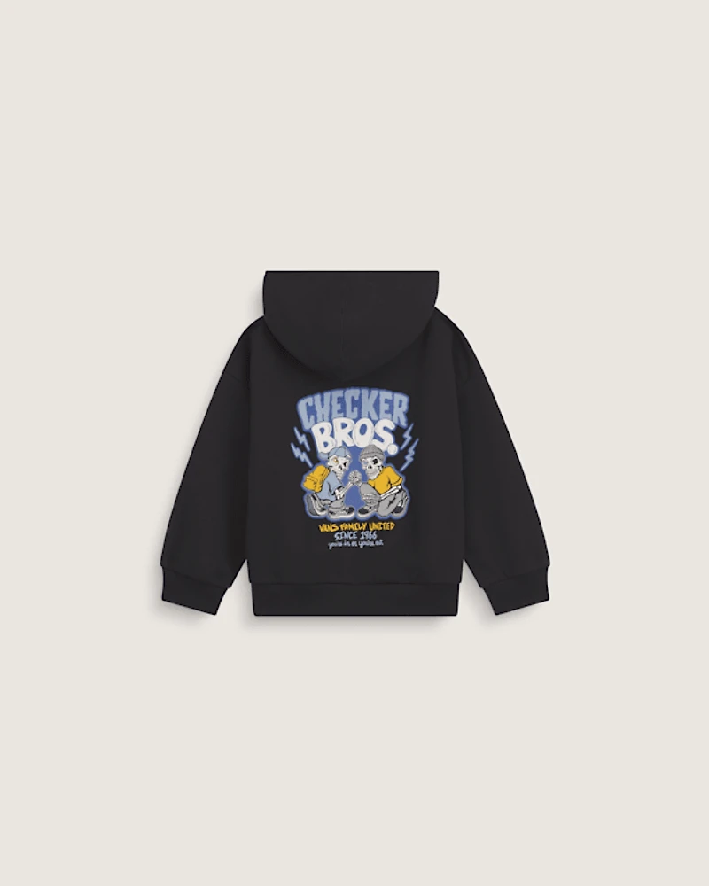 Little Kids Checker Bros Zip Hoodie Set