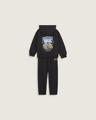 Little Kids Checker Bros Zip Hoodie Set