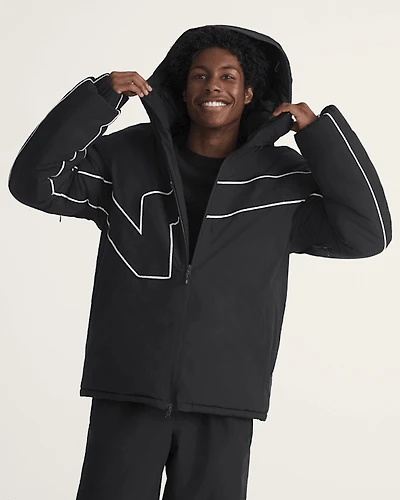 90's Big Block Hooded Puffer Jacket
