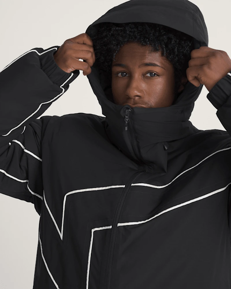 90's Big Block Hooded Puffer Jacket